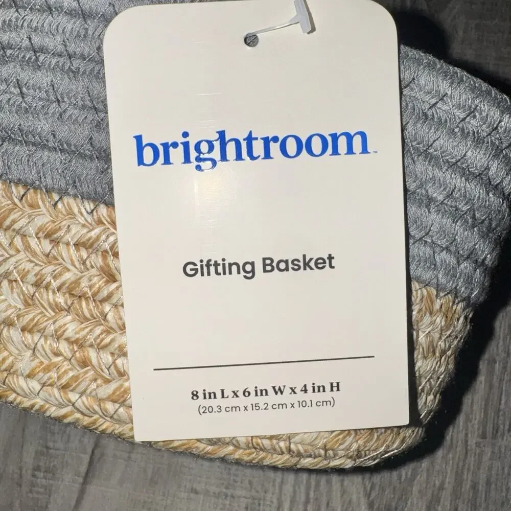Brightroom Target Gifting Basket Gray Natural Woven 8x6x4 Storage Basket New